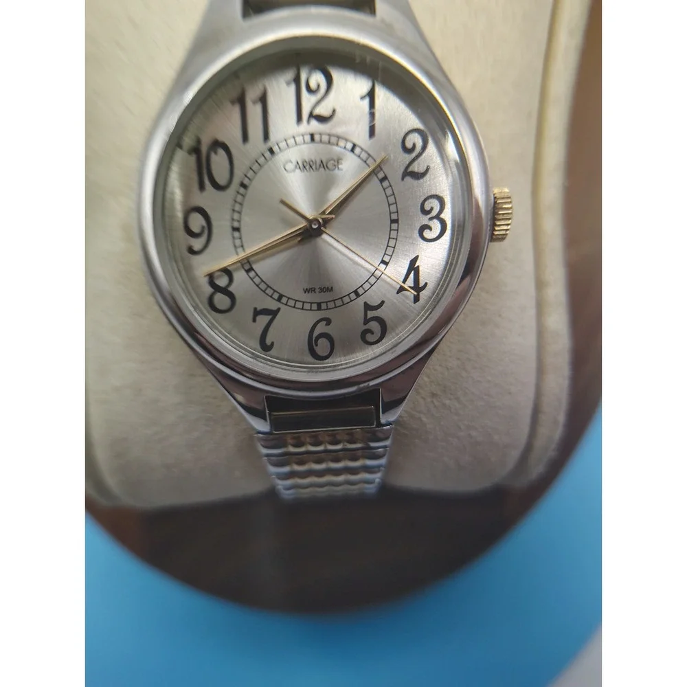 Carriage By Timex‎ Women's Quartz Watch Two Tone Stainless Steel New Battery